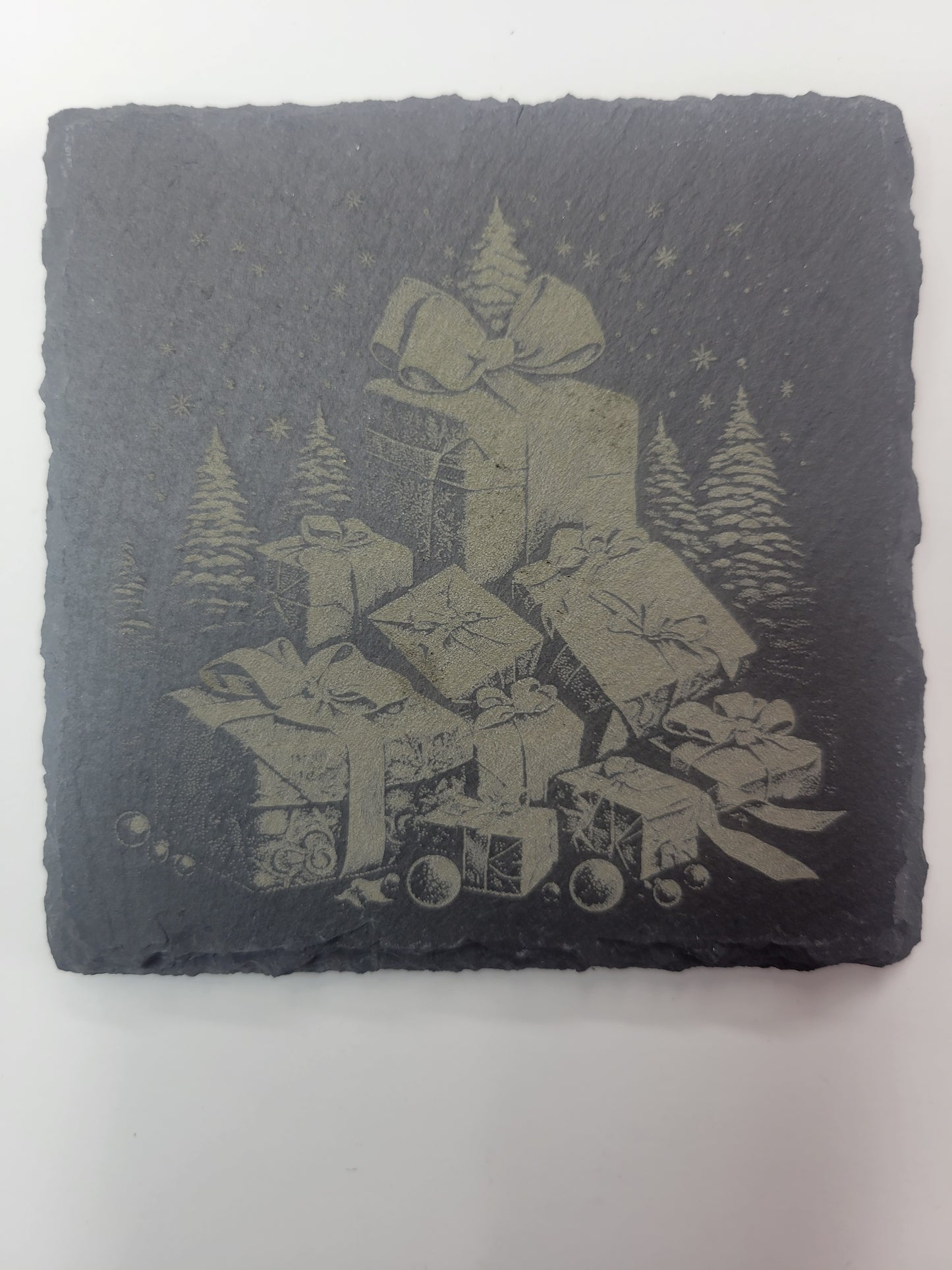 Christmas Coasters - Black Slate