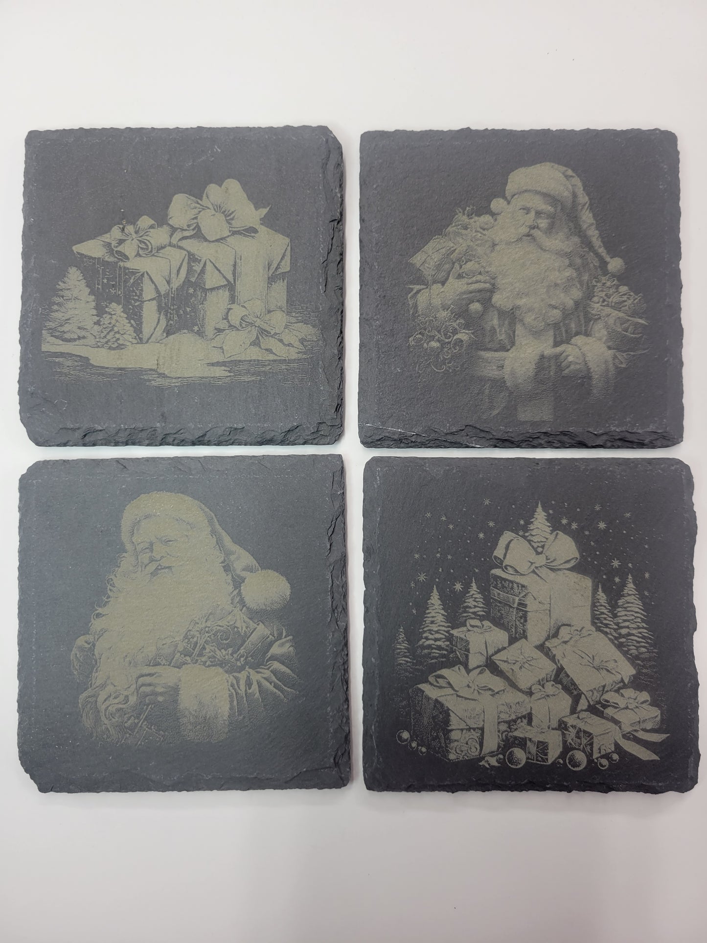 Christmas Coasters - Black Slate